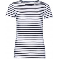 T-SHIRT SRA M/M RISC MILES WOMEN BRANCO/AZUL ESC